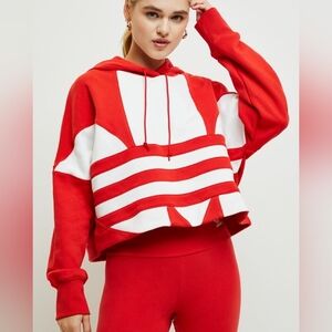 Adidas S Cropped Trefoil Pullover Hoodie